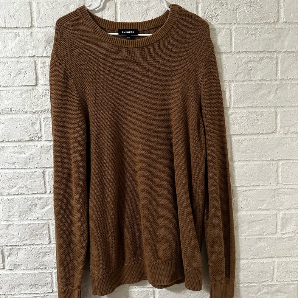 Express Men's Crewneck Sweater in Rich Brown